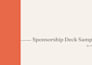 write and design a sponsorship proposal deck for your event
